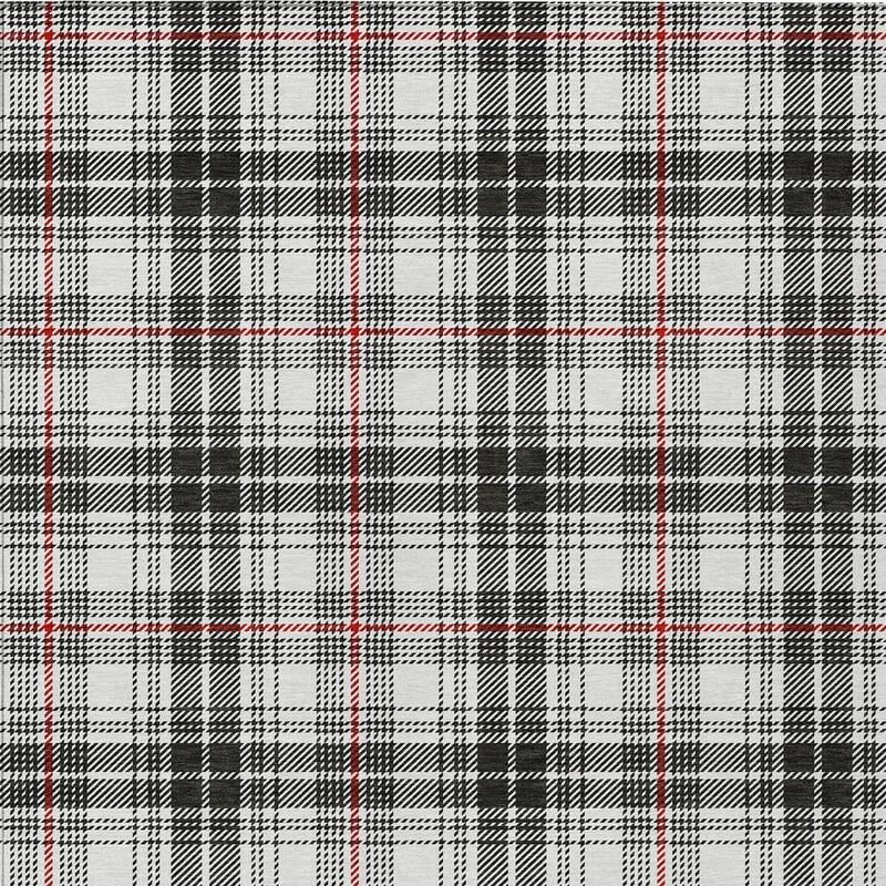HomeRoots Plaid Transitional Rectangle Outdoor Rug