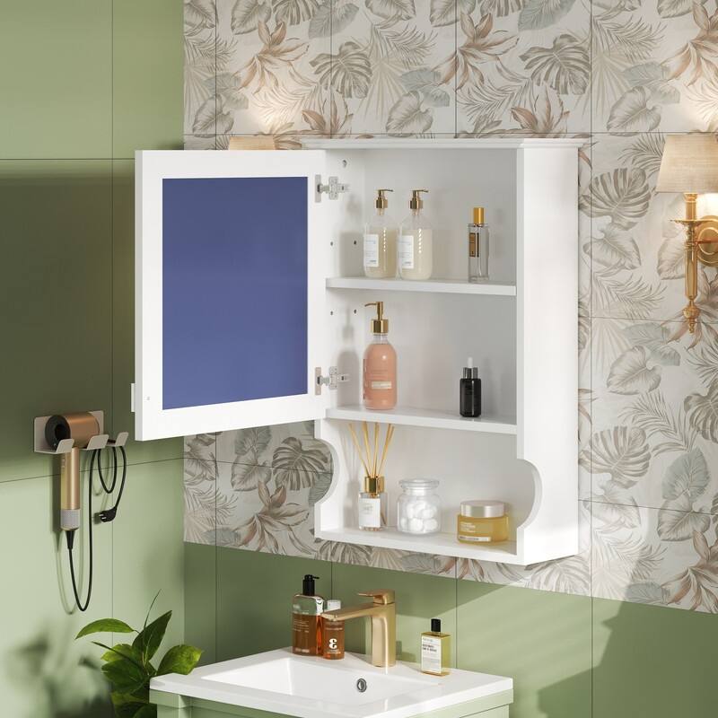 20" Wall Mounted Bathroom Cabinet with Mirror and Door