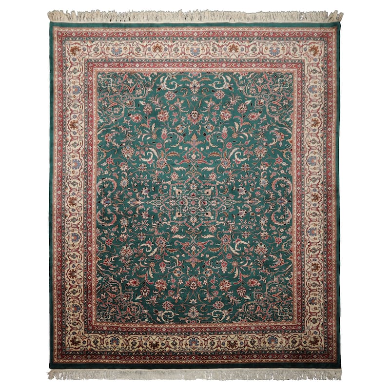 8x10 Hand Knotted Wool Emerald Kazan Pande Cameron Silky sheen Rug - 8' x 10' - 8'  x 10'