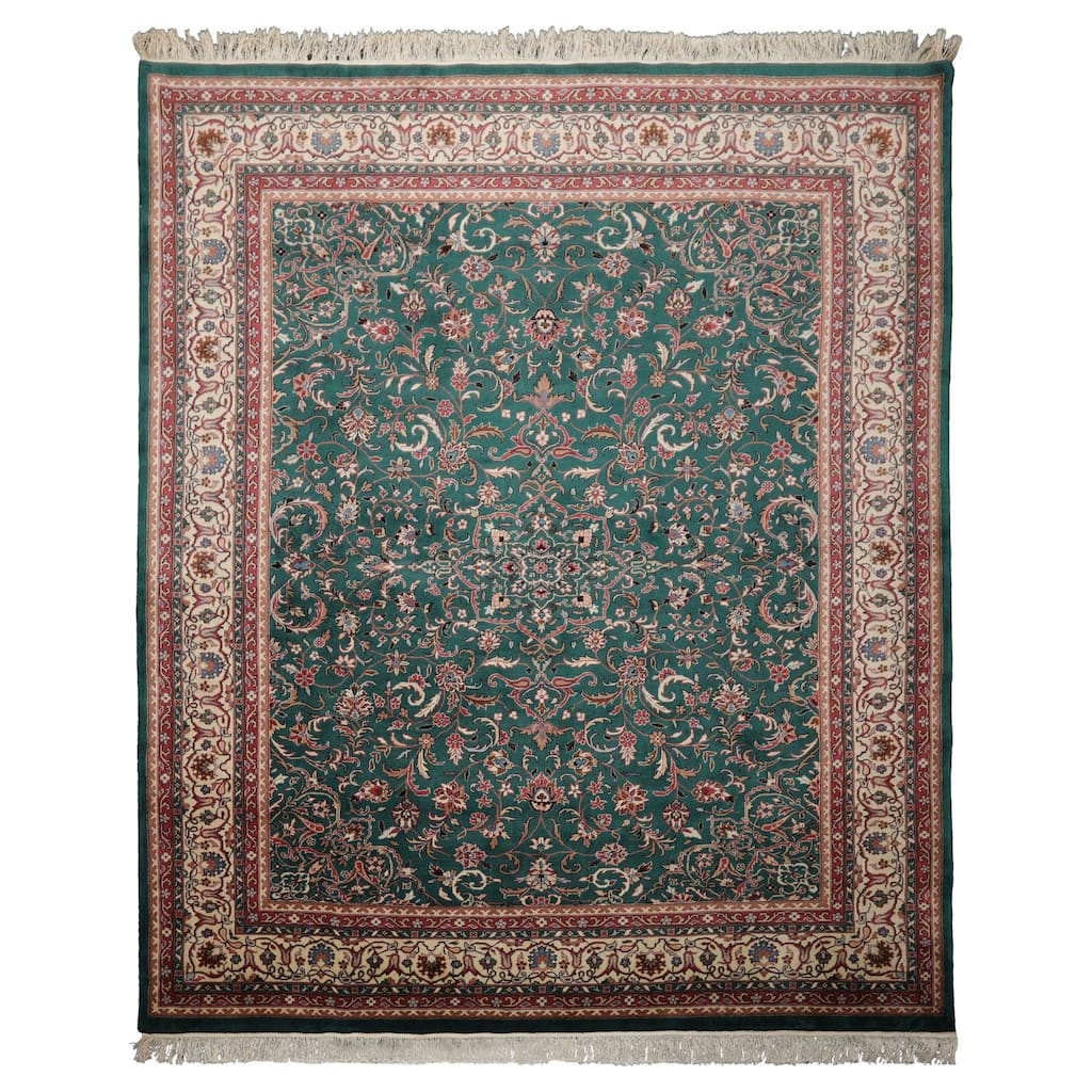 8x10 Hand Knotted Wool Emerald Kazan Pande Cameron Silky sheen Rug - 8' x 10'