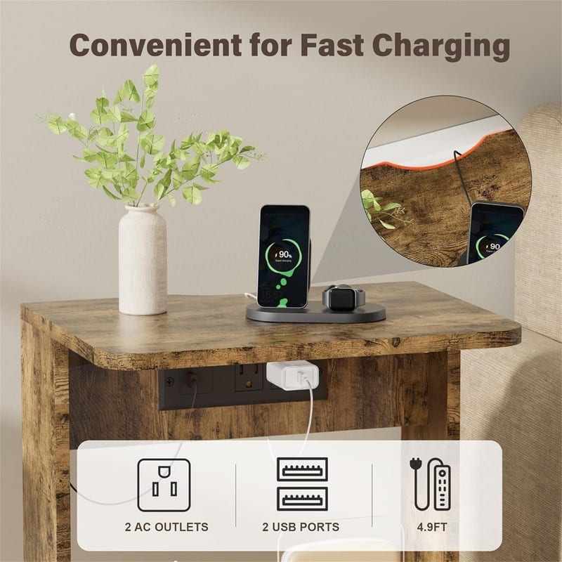 NightStands Set of 2 with Charging Station
