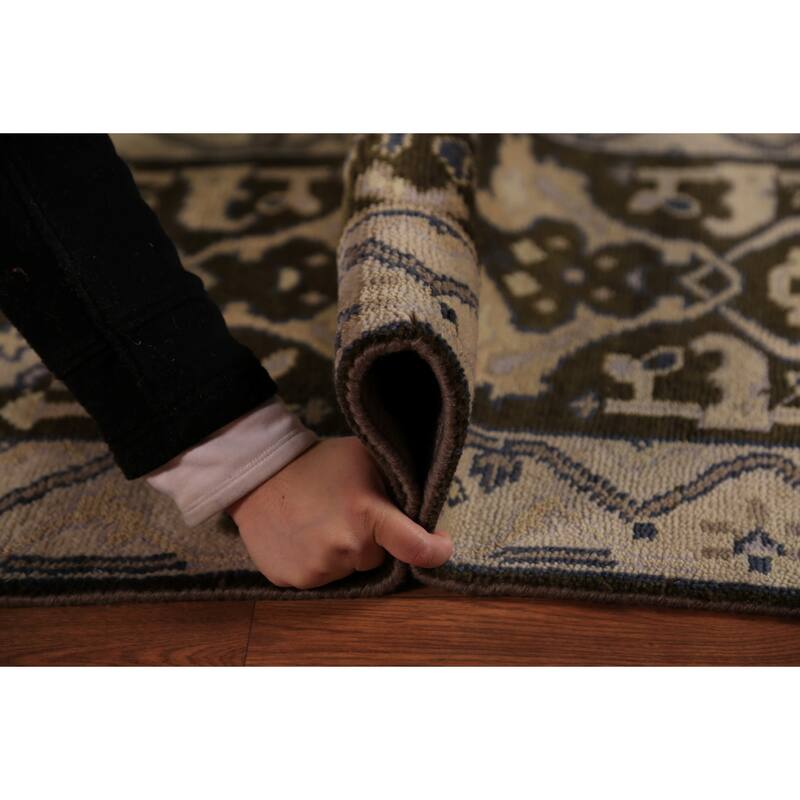 Brown Oushak Indian Runner Rug Handmade Wool Carpet - 2'7"x 9'8"