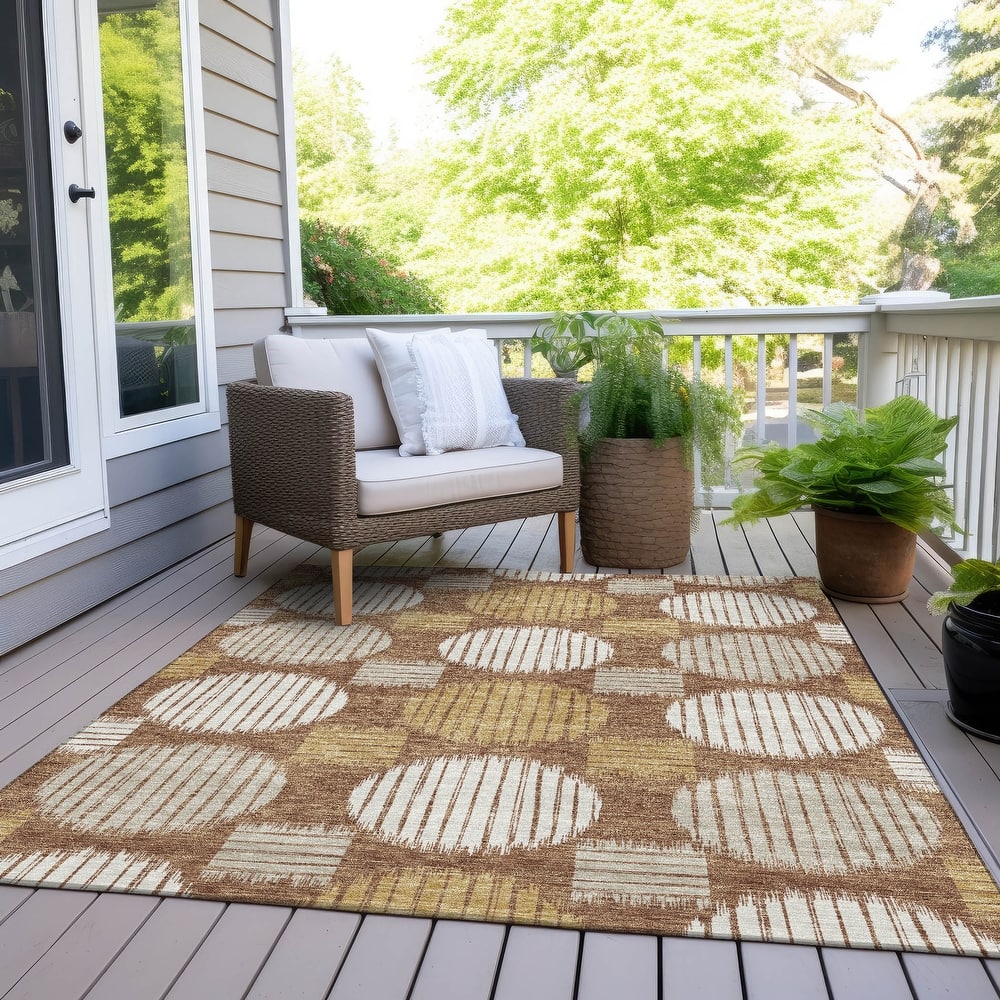 Machine Washable Indoor/ Outdoor Chantille Dotty Contemporary Rug