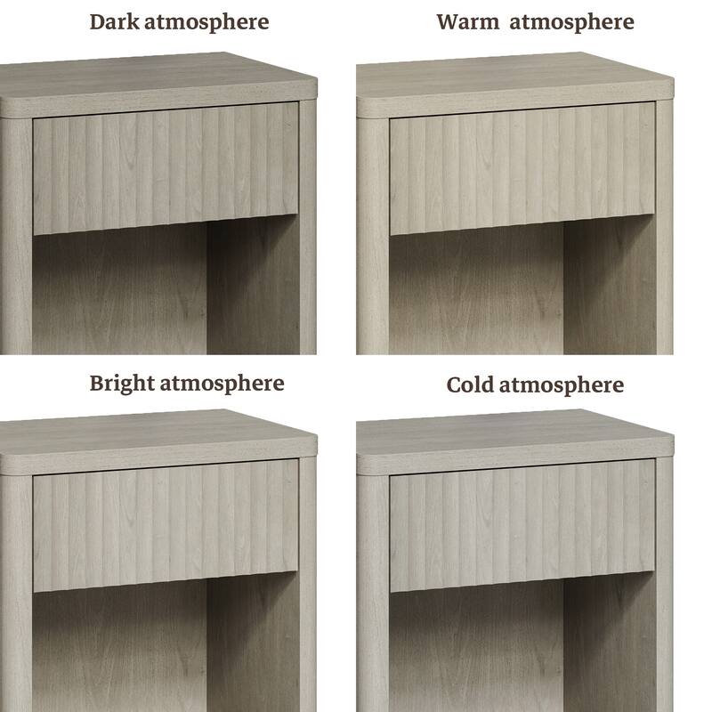 SICOTAS Nightstand with 1 Drawer and Open Storage
