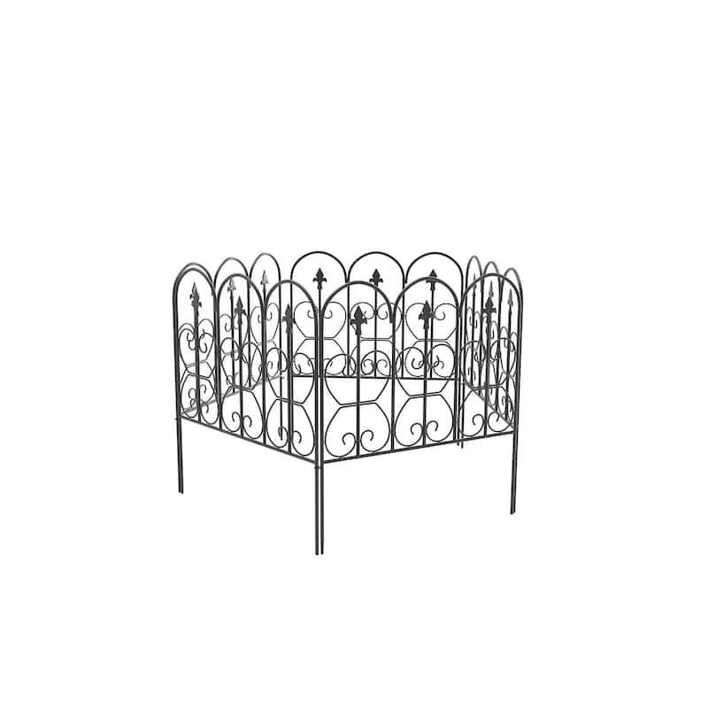 5/10-Pack Decorative Metal Garden Fence Panels Rustproof Outdoor Landscape Edging for Yard