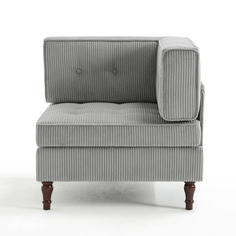 Modern Corduroy Corner Armchair Armless Chair sofa