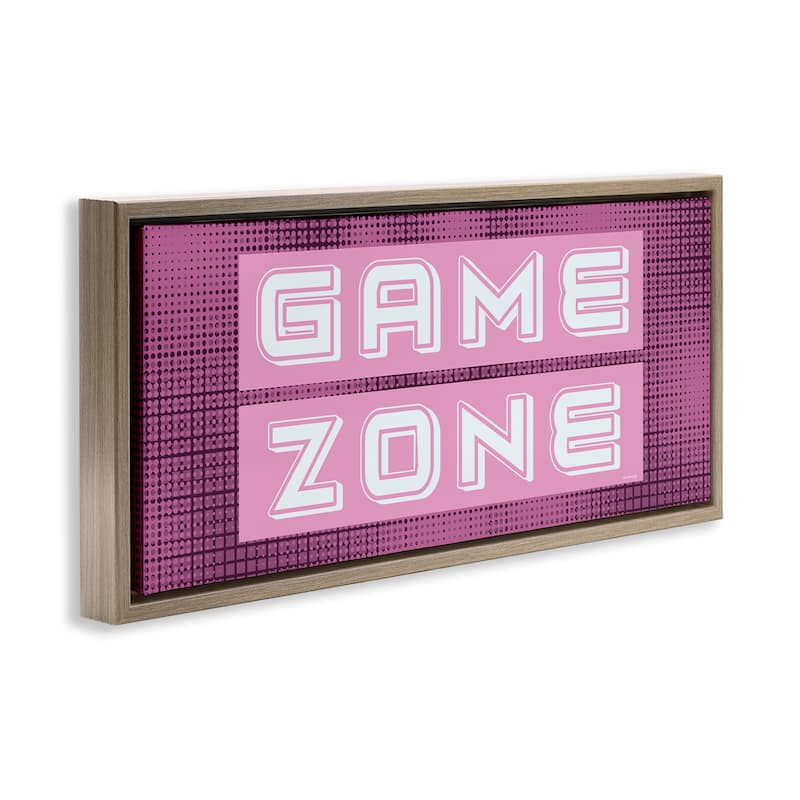 Stupell Retro Purple Game Zone Framed Floater Canvas Wall Art Design By Yass Naffas Designs