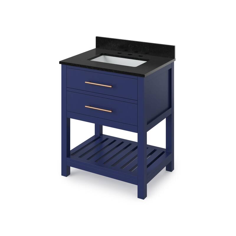Jeffrey Alexander VKITWAV30-GRANITE Wavecrest 30" Free Standing Vanity - Hale Blue / Black - Painted