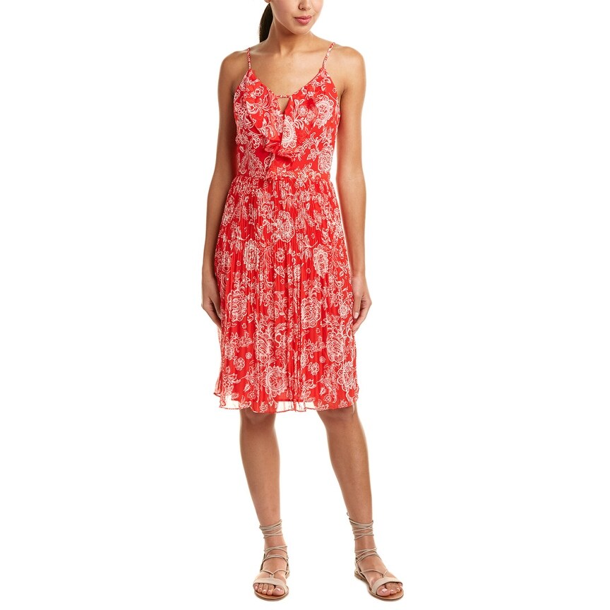 pleated shift dress