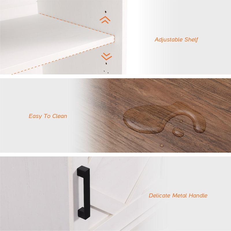 WAMPAT 2 Pack End Table with 1 Drawer & Door for Living Room