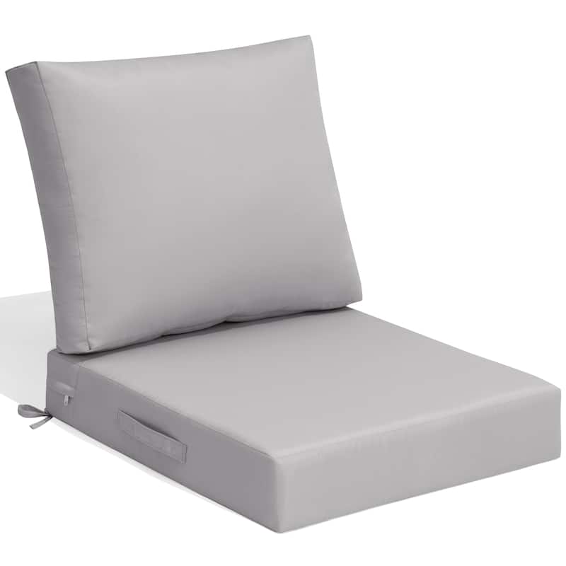 24''x24'' Outdoor Patio Seat Cushion Set with Removable Cover - 1PC - LightGrey