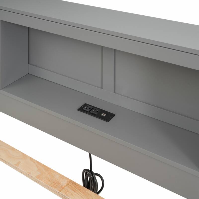 Full Size Platform Bed with Storage Headboard, USB, Twin Size Trundle and 3 Drawers