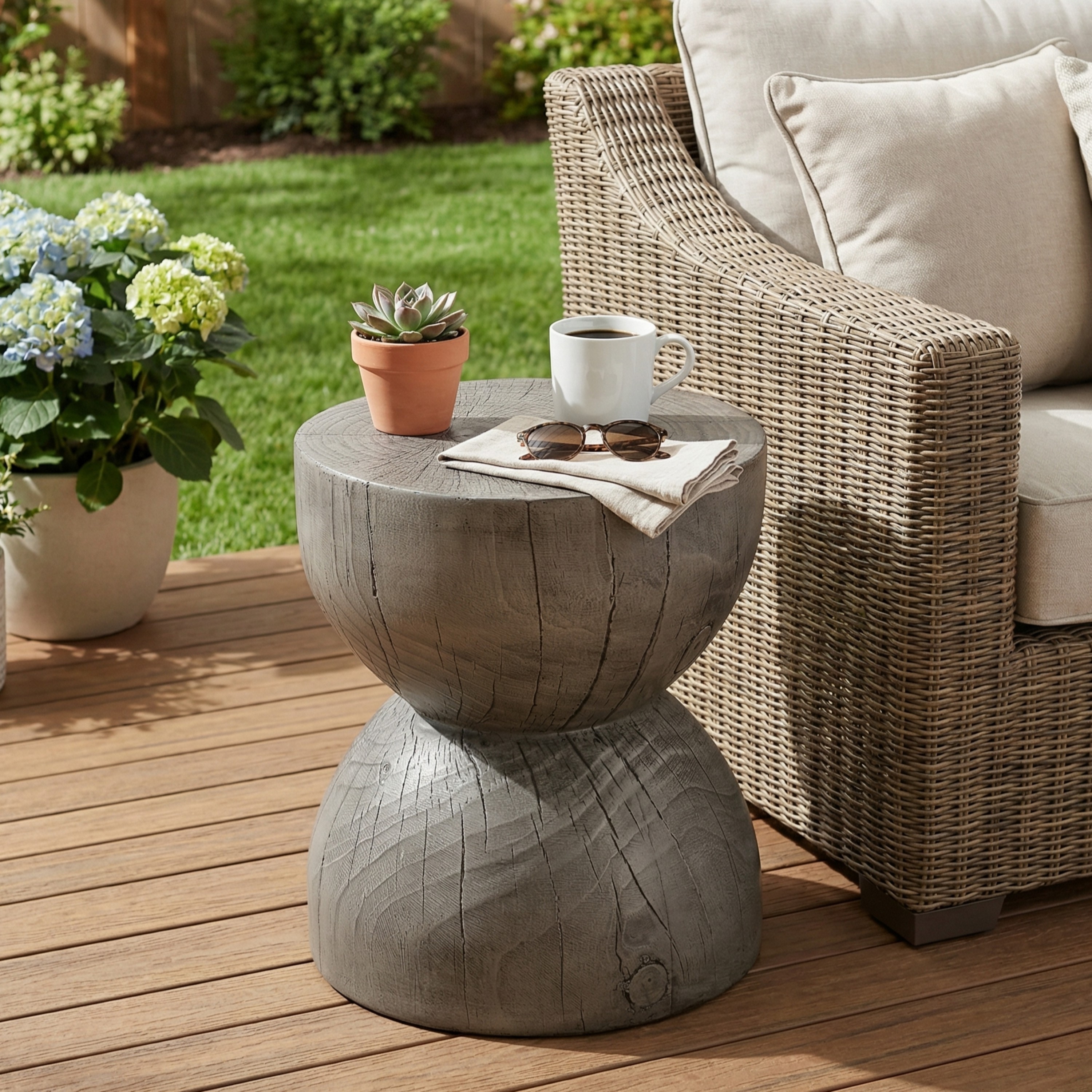 Christopher Knight Home - Rustic MGO Sculptural Side Table with