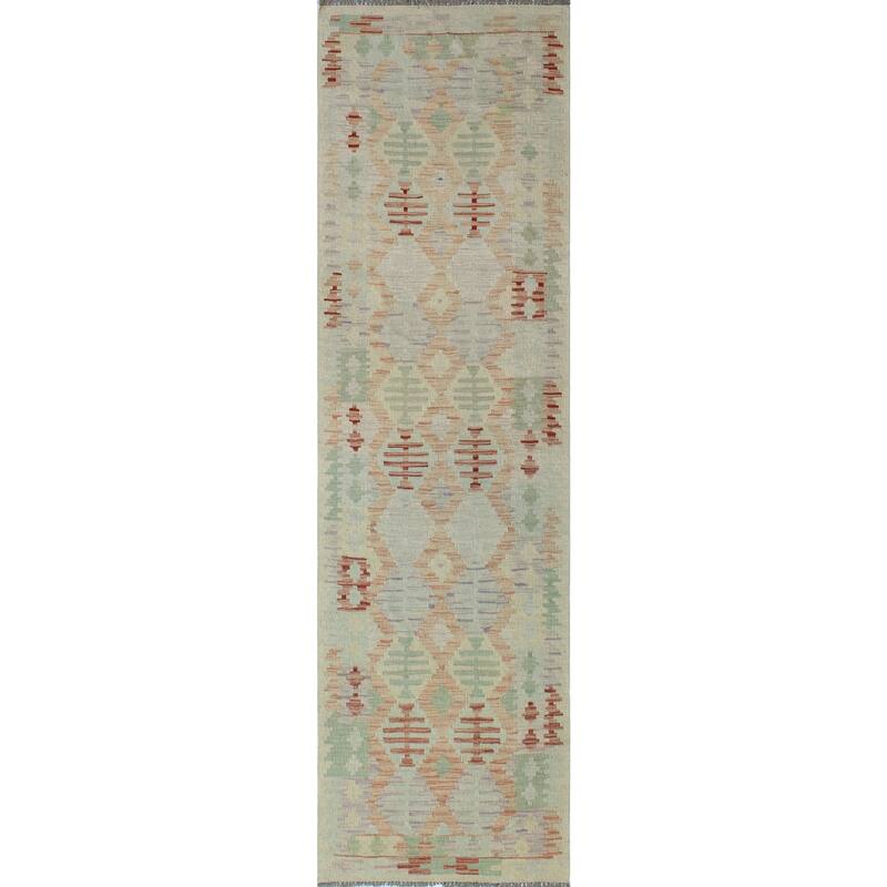 Sun Faded Flatweave Rosetta Rust/Beige Runner - 2'8" x 9'7"