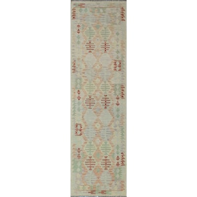 Sun Faded Flatweave Rosetta Rust/Beige Runner - 2'8" x 9'7"