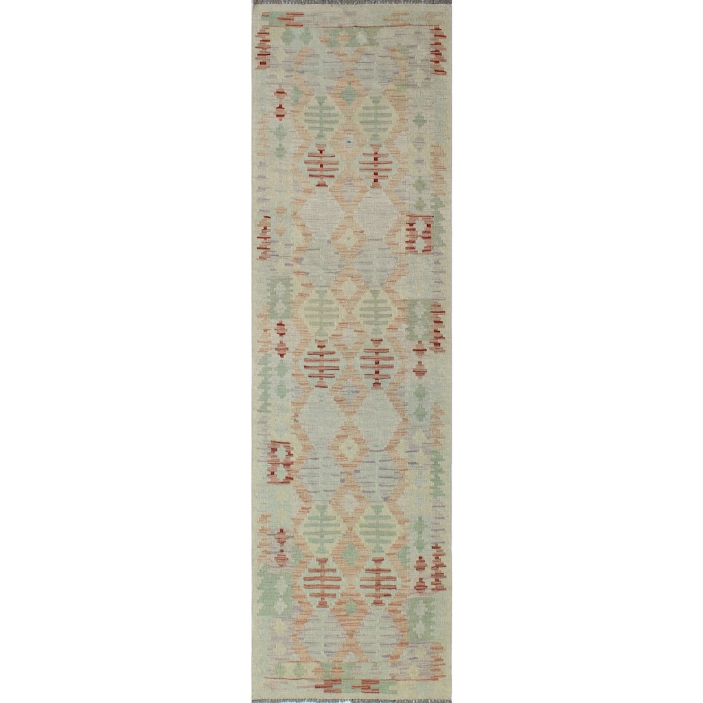 Sun Faded Flatweave Rosetta Rust/Beige Runner - 2'8" x 9'7"