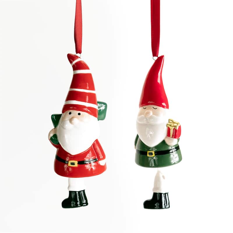 Santa Ornament (Set of 6) - White