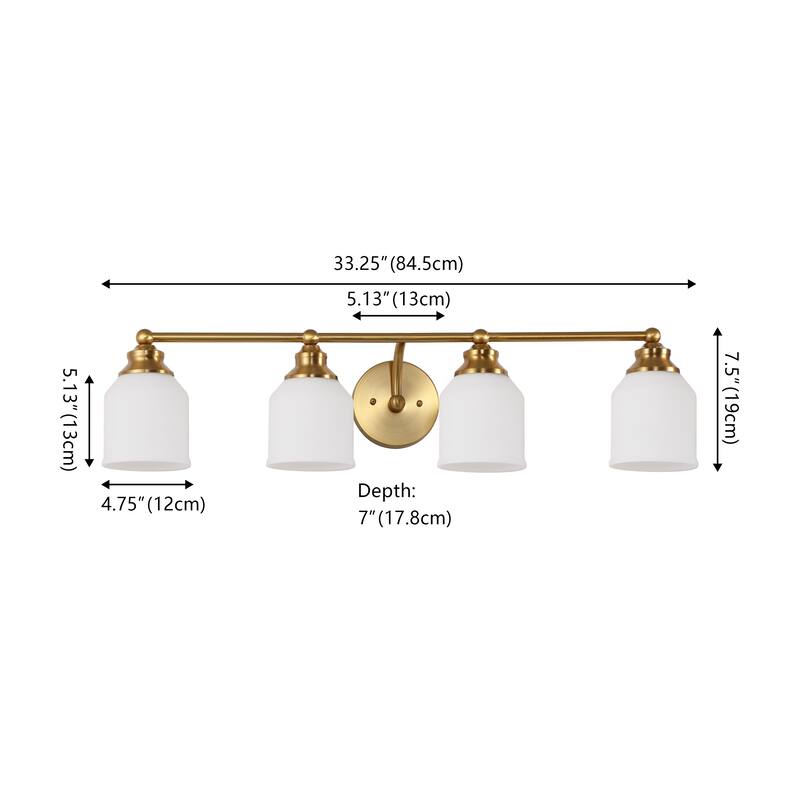 JONATHAN Y Jayne Iron/Frosted Glass LED Vanity Light