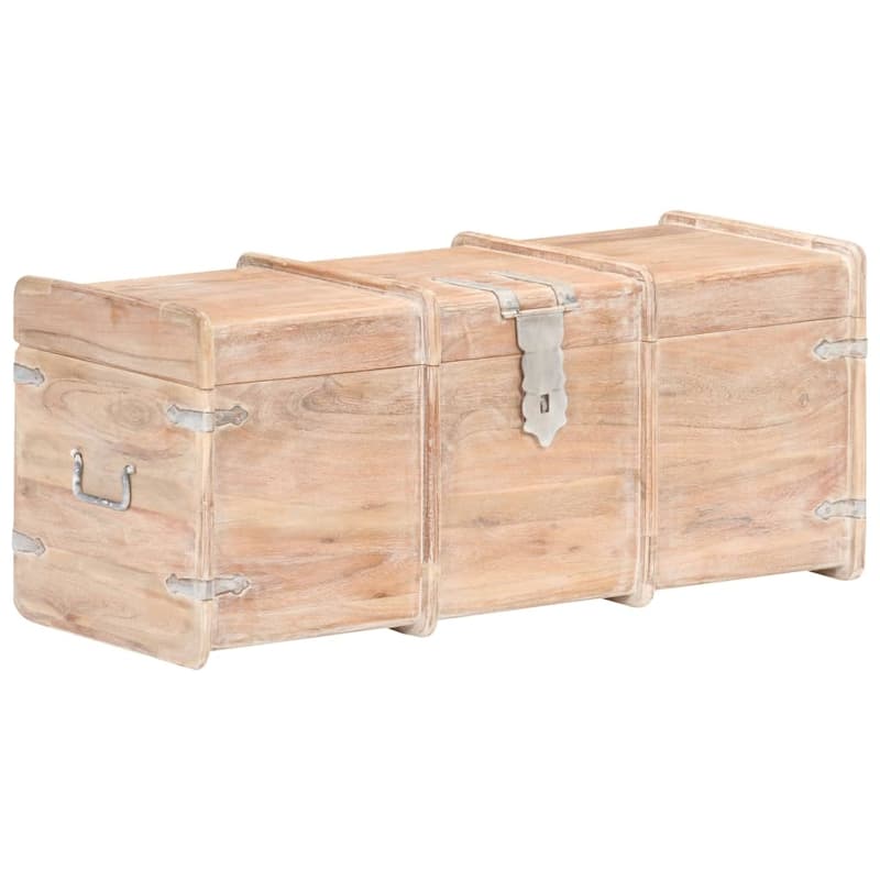 vidaXL Storage Chest Storage Trunk with Latch for Bedroom Solid Wood Acacia - 35.4"x15.7"x15.7" (W x D x H)