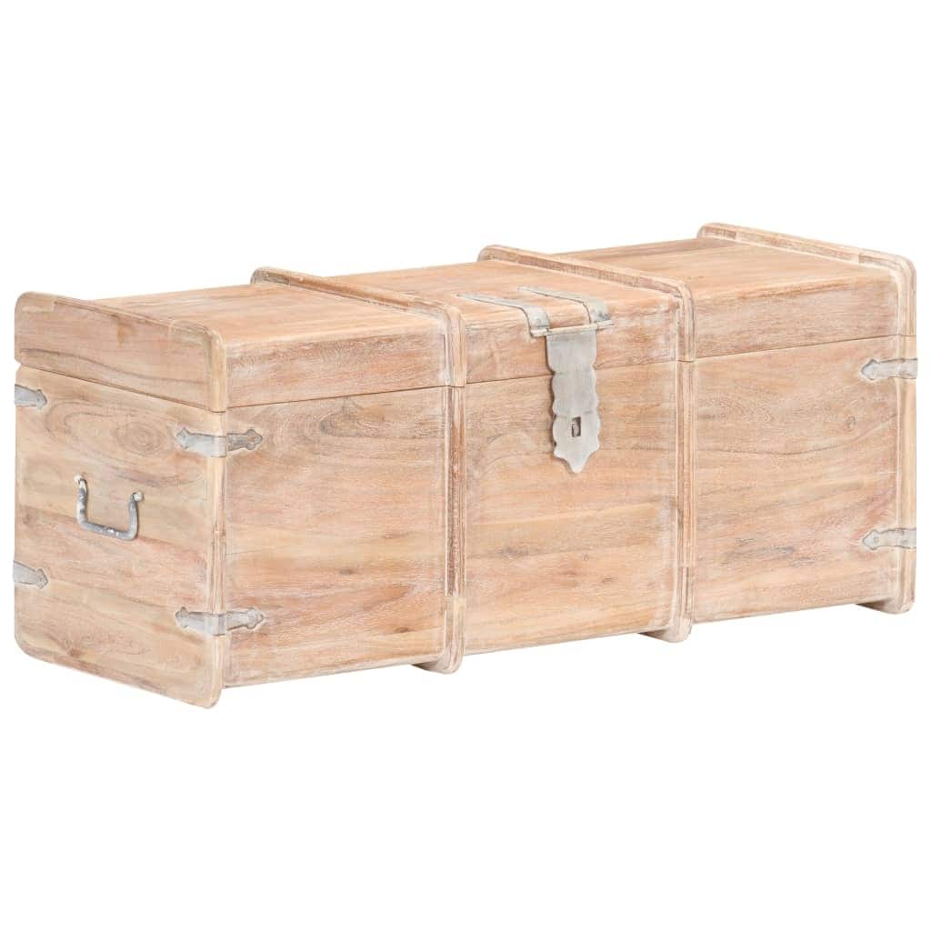 vidaXL Storage Chest Storage Trunk with Latch for Bedroom Solid Wood Acacia - 35.4"x15.7"x15.7" (W x D x H)