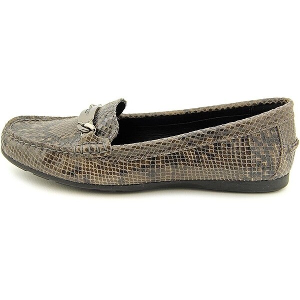 coach womens olive sand printed snake closed toe loafers