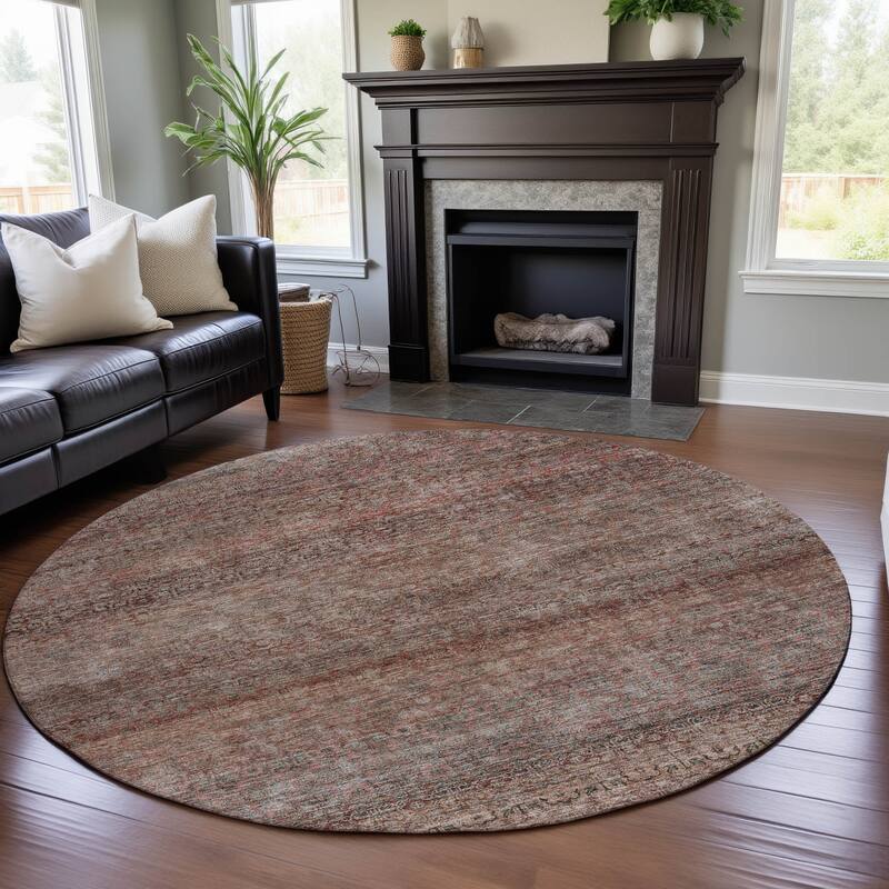 Premium Washable Super Soft Ombre Solid Mayfield Rug - Coral - 8' x 8'