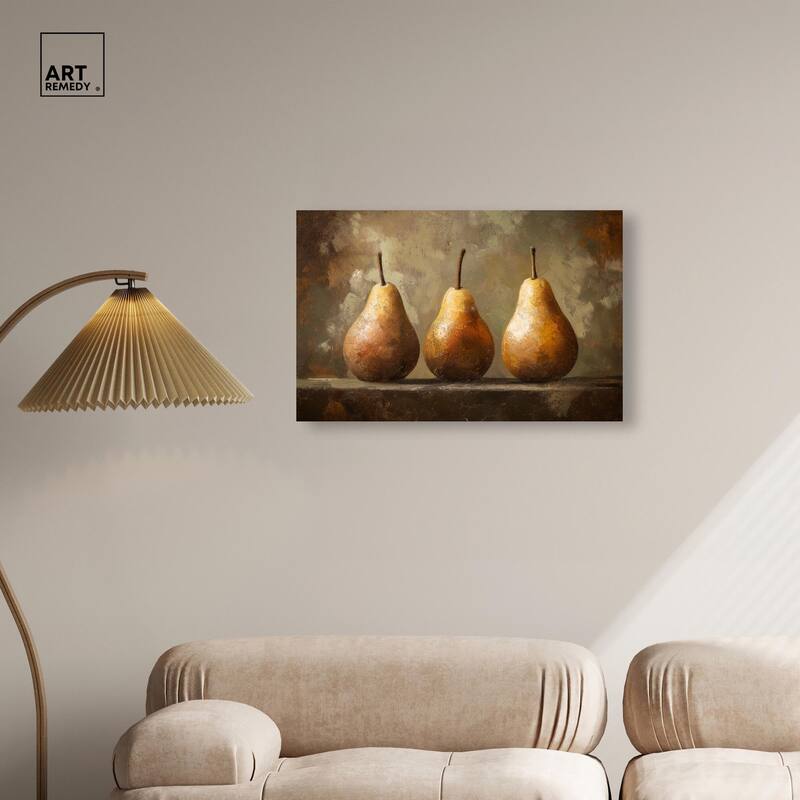 Pear Trio Canvas by Art Remedy, Gallery Wrapped