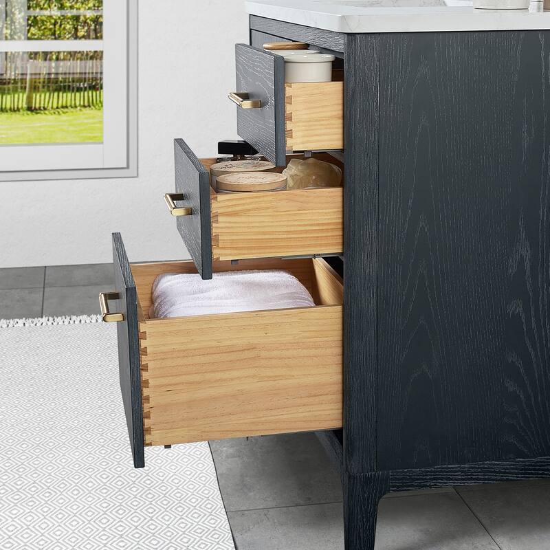 Gara Single Bath Vanity with Composite Stone Top without Mirror