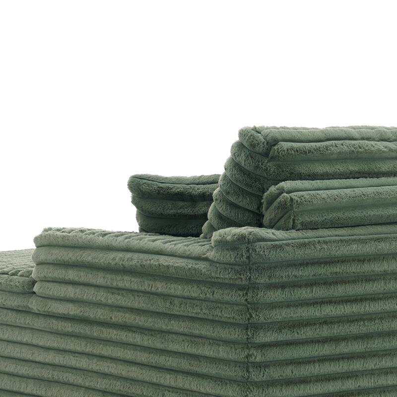 53" Upholstered Sofa Chaise Lounge Indoor with Pillows