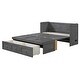 preview thumbnail 7 of 18, Murphy Bed with USB Port and a Large Drawer, Folding Bed, Gray