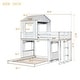 preview thumbnail 13 of 29, Twin Over Full Bunk Bed, Loft Bed with Playhouse Gray