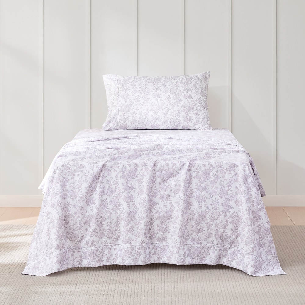 Lush Decor Peony Toile Mauve Sheet Set