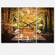 preview thumbnail 2 of 4, Designart 'Open Book in Autumn' Cottage 3 Panels Oversized Wall CLock - 36 in. wide x 28 in. high - 3 panels