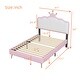 preview thumbnail 10 of 8, LED Light Princess Bed Platform Bed with Crown, Twin Size