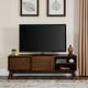 preview thumbnail 18 of 29, Mid Century Modern Rattan TV Stand for 65 Inch TV, Entertainment Cabinet, Media Console Walnut