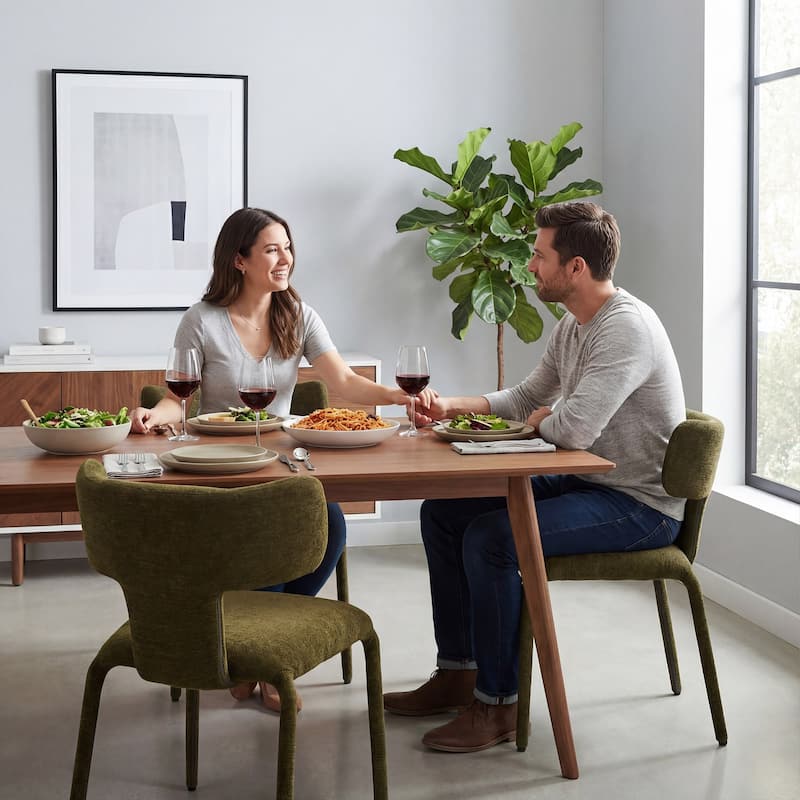 Modern Dining Chairs Set of 2, 18.9"Wx18.5"D Contemporary Fabric Side Chairs