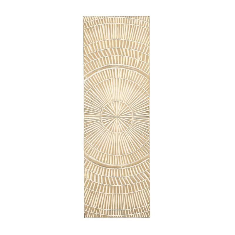 Wood Geometric Handmade Intricately Carved Radial Home Wall Decor - Gold - Roche River Decor