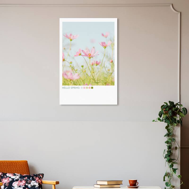 Wynwood Studio Prints Floral and Botanical Hello Spring Palette Blue and Light Blue Wall Art Canvas Print - 30 x 20