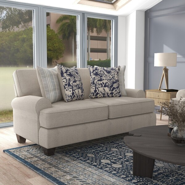 Furniture of America Chestnut Transitional Ivory Chenille Loveseat. Opens flyout.