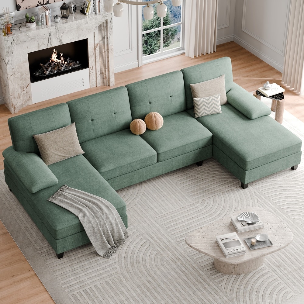 106'' Sectional Sofa with Thick Cushions for Living Room