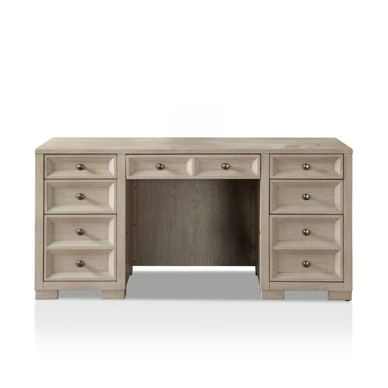 Furniture of America Durem Modern Tawny Brown Executive Desk with File Cabinet Set