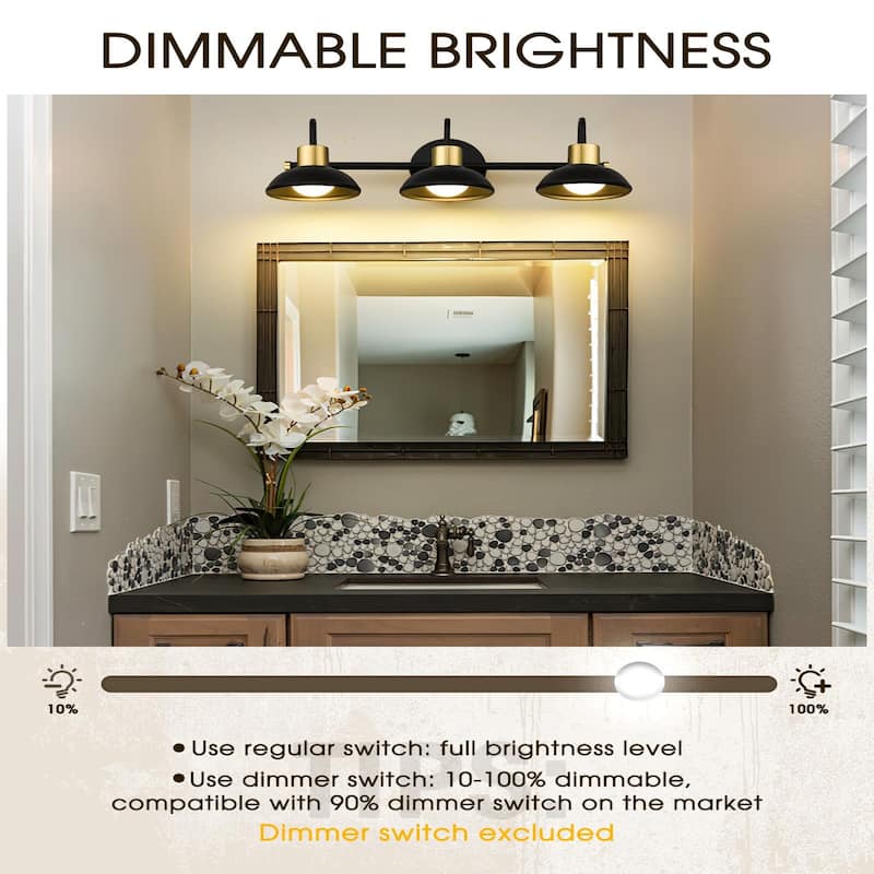 3/4/5 Light 15W LED Gooseneck Black Bathroom Vanity Light