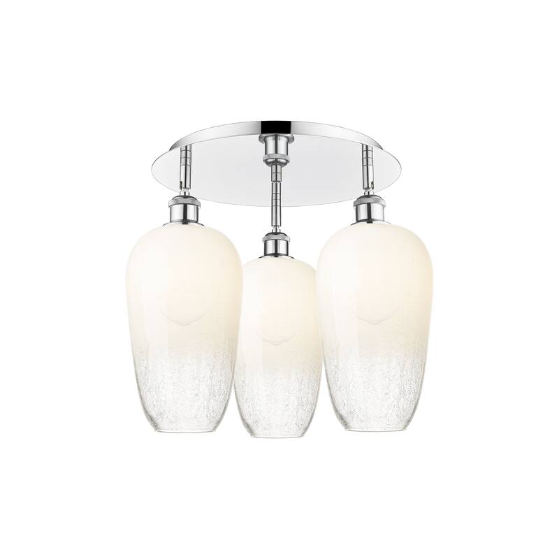 Innovations Lighting Endless Possibilities Ballston - Brookhaven Flute - 3 Light 19" Flush Mount - Polished Chrome/Opal