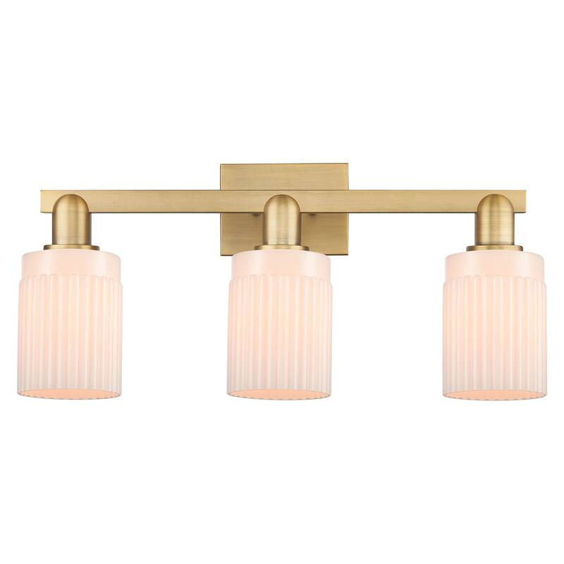 Innovations Lighting Endless Possibilities Arcadia - Hadley - 3 Light 24" Bath Vanity Light - Brushed Brass/Matte White