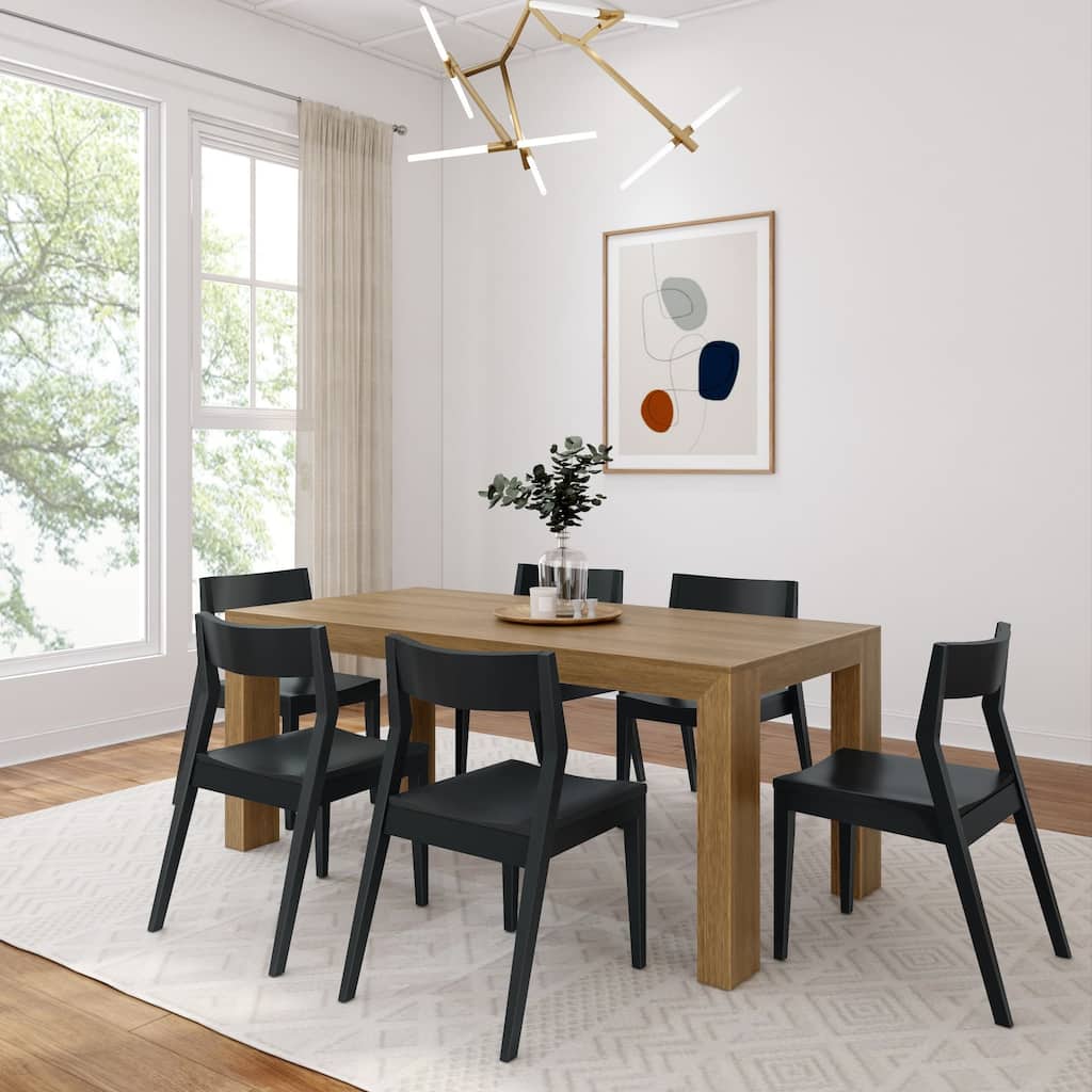 Plank and Beam 72" Modern Solid Wood Table and Chairs Dining Set