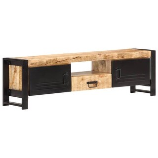 Festnight TV Stand Antique TV Cabinet with Drawers Rough Mango Wood 47.2x11.8x19.7 