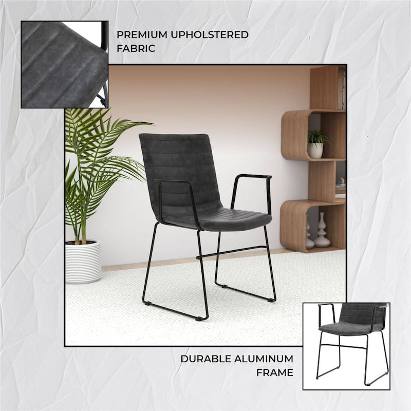 Zylar Ergonomic Guest Chair with Leather, Stainless Steel Base, High-Density Foam, Modern Design for Office or Waiting Room