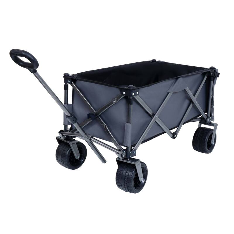 Collapsible Folding Wagon with Big Wheels - N/A