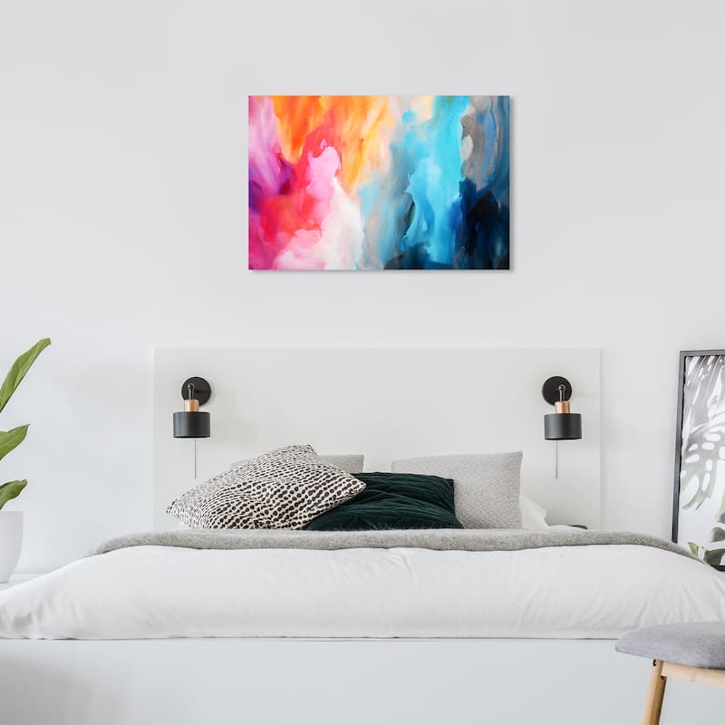 Wynwood Studio Canvas Music and Dance Retro Musical Colors Blue and Modern & Contemporary Wall Art Canvas Print - 36 x 24