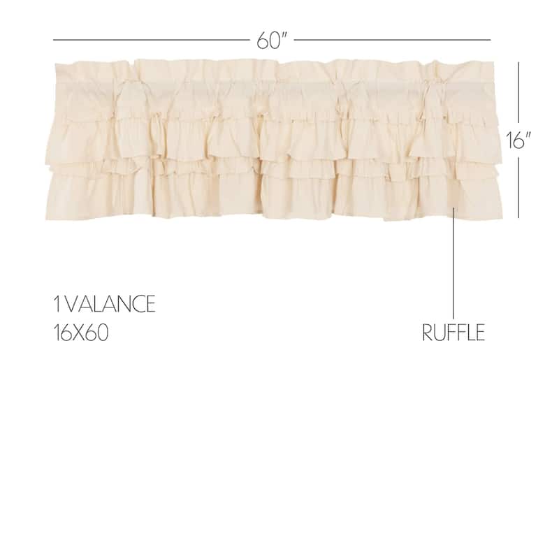 Farmhouse Kitchen Curtains VHC Cotton Burlap Natural Swag Pair Rod Pocket Solid Color - Swag 36x36x16 - Swag 36x36x16 - Antique White